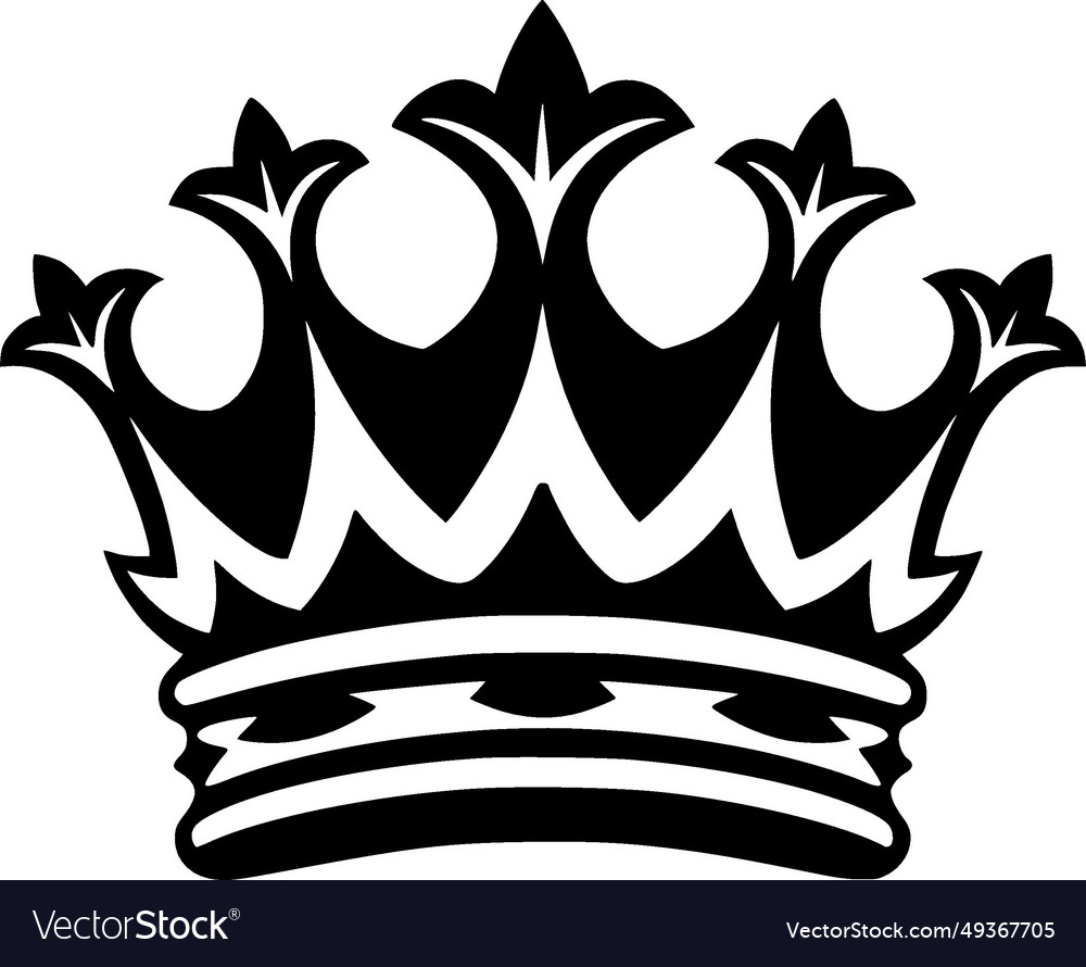 Crown - minimalist and flat logo Royalty Free Vector Image