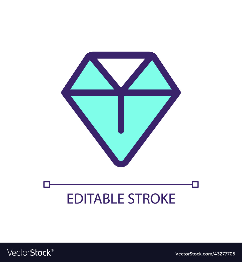 Diamond pixel perfect rgb color ui icon Vector Image Diamond pixel perfect rgb color ui icon