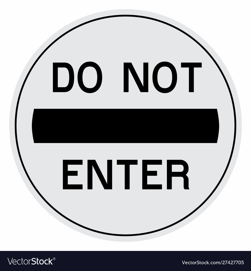 Do not enter sign vector image Do not enter sign