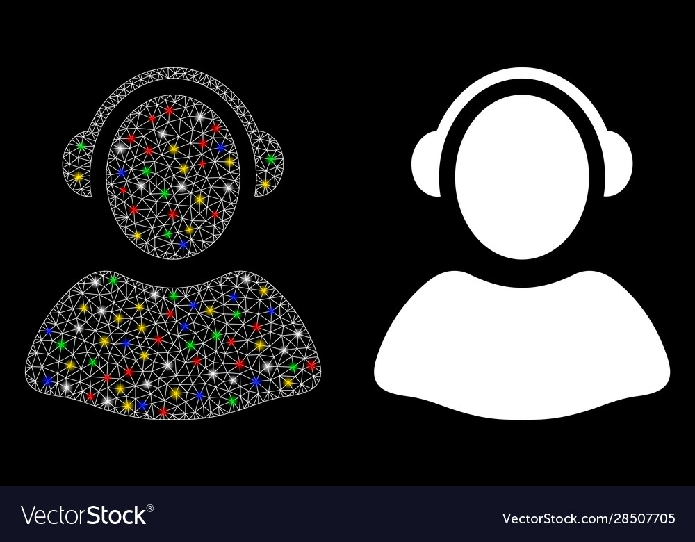 Flare mesh 2d operator icon with flash spots vector image Flare mesh 2d operator icon with flash spots