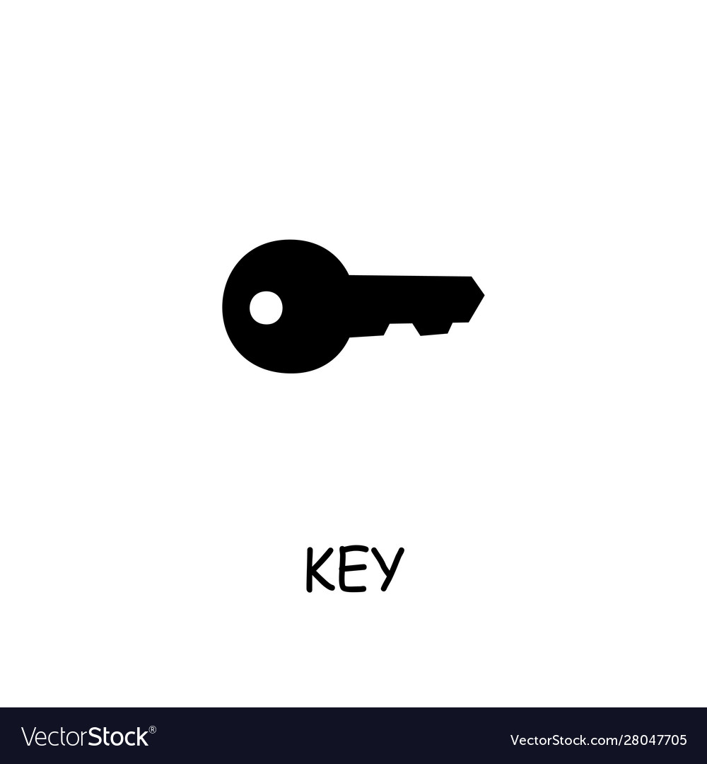 Key flat icon Royalty Free Vector Image - VectorStock