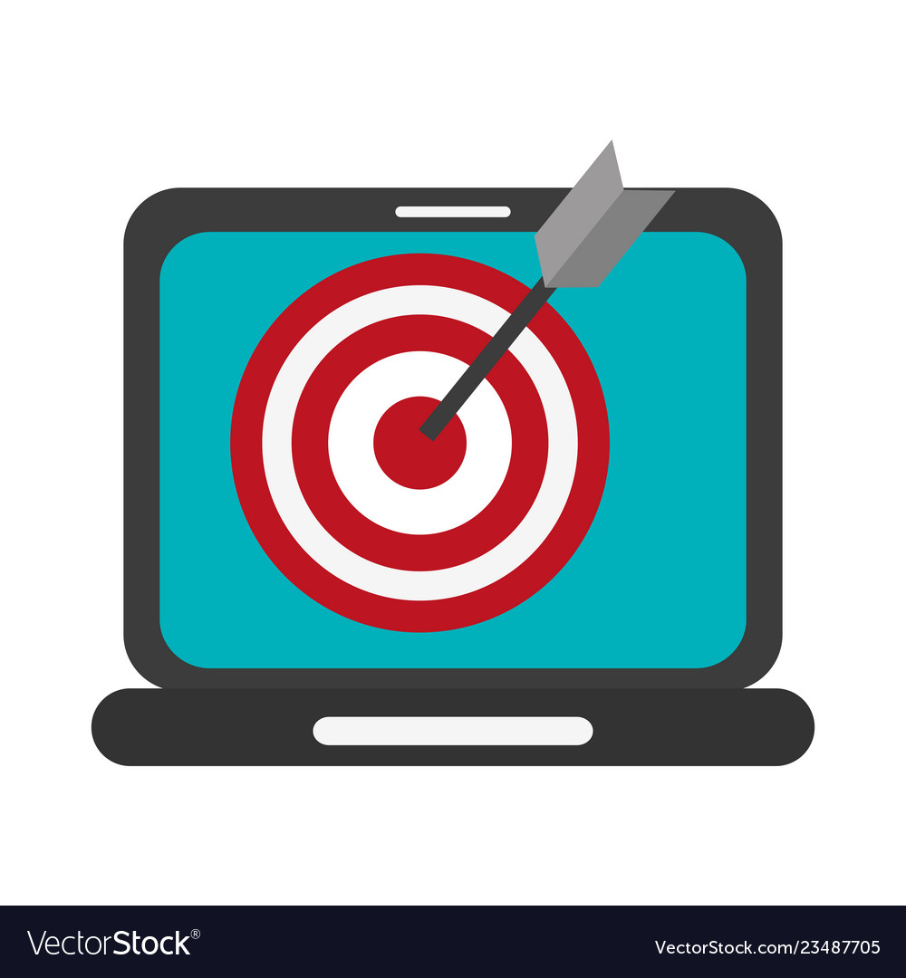 Laptop with target and dartboard