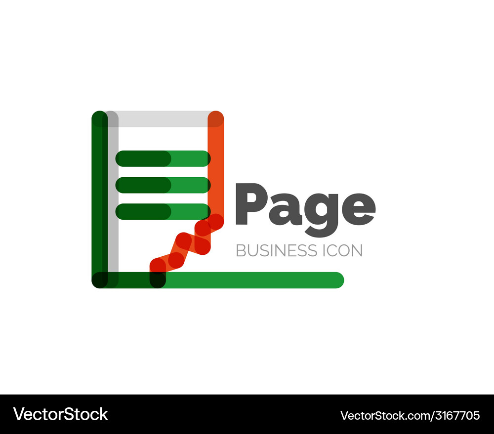 Line minimal design logo page Royalty Free Vector Image