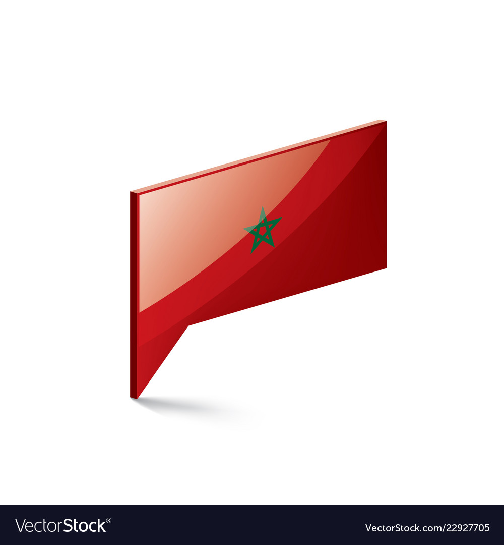 Morocco flag on a white