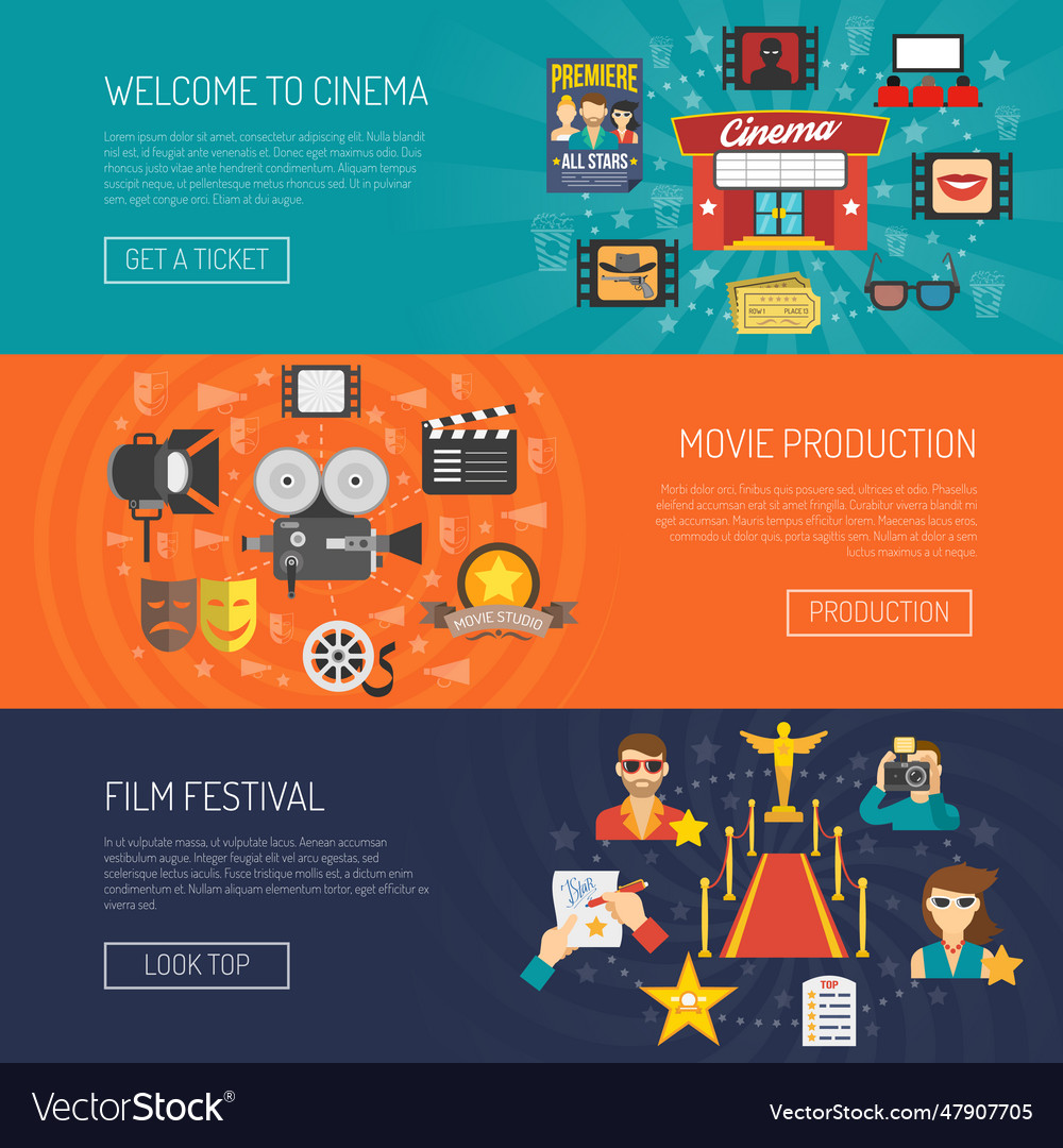 Movie banner horizontal movie banner horizontal Vector Image