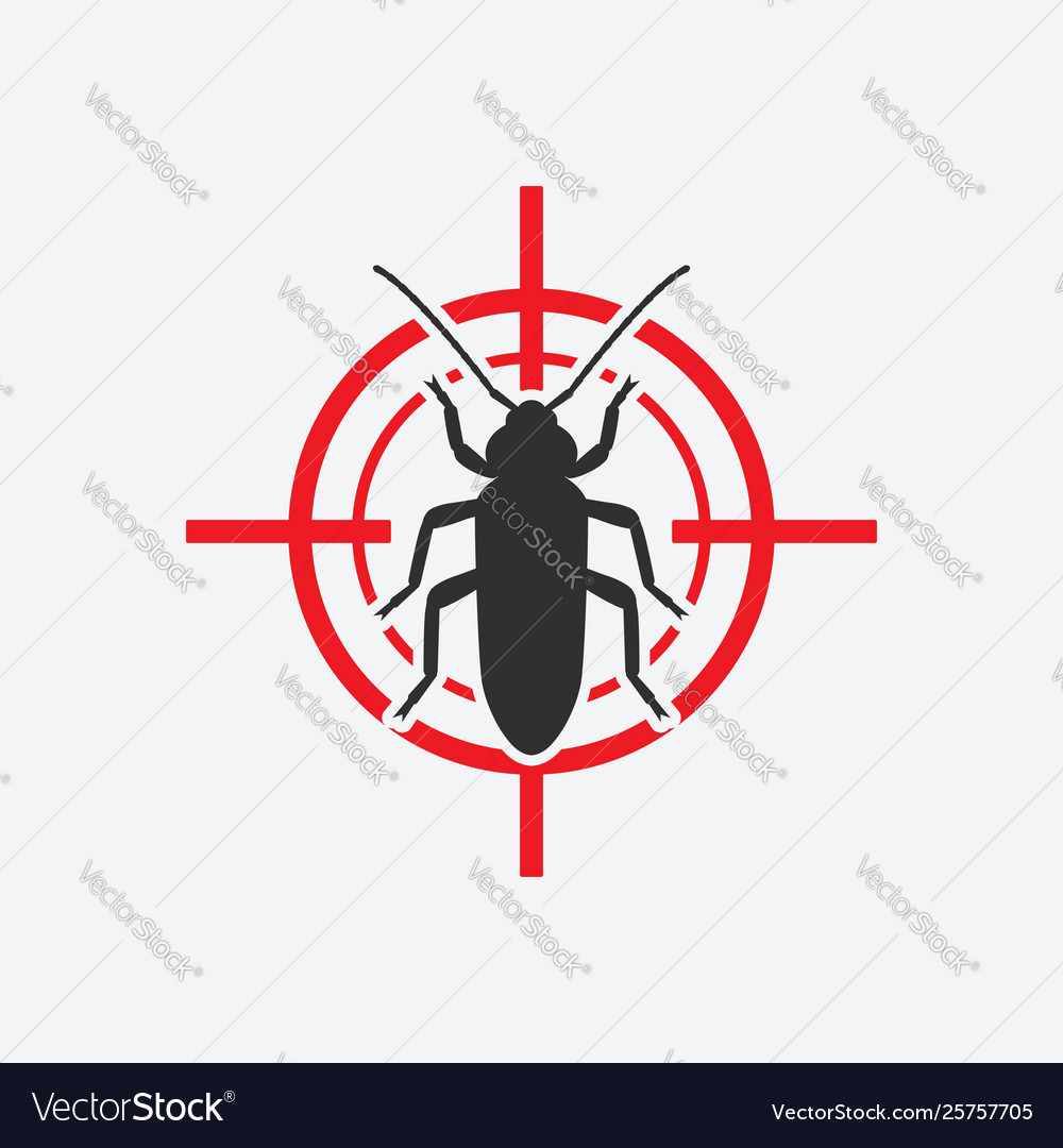 Old house borer icon red target insect pest Vector Image