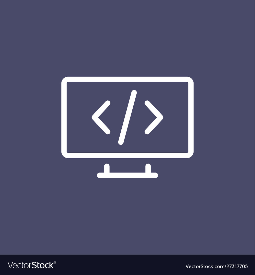 Programming icon simple flat style outline vector image Programming icon simple flat style outline