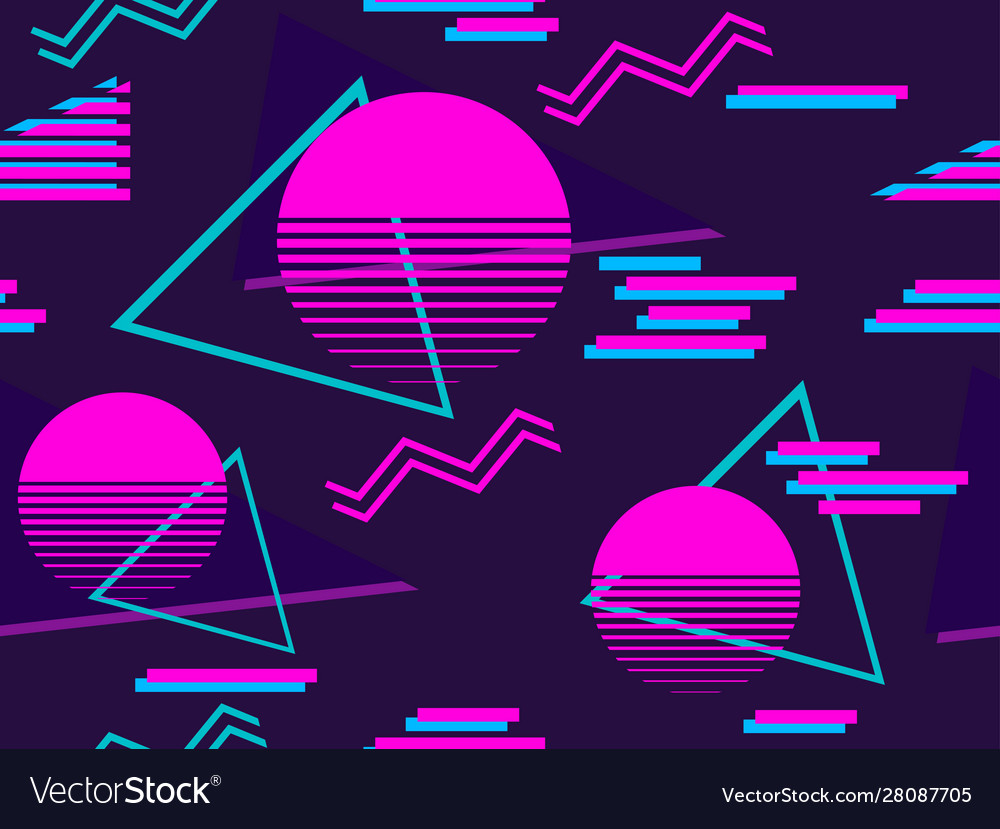 Retro Synthwave Cyberpunk Pattern