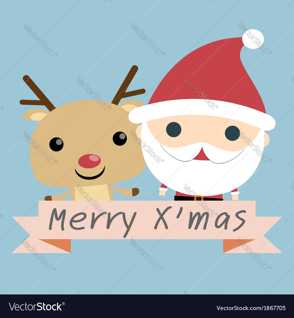 Santa and reindeer christmas
