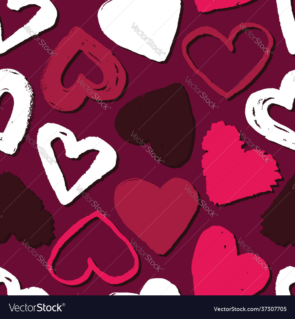 Seamless pattern with hearts abstract background Vector Image Seamless pattern with hearts abstract background