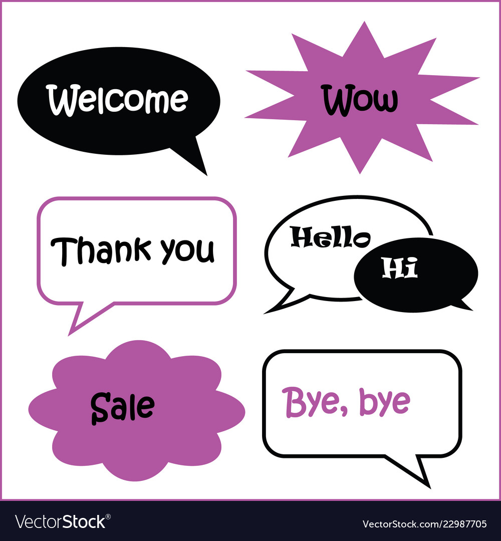 Set of speech bubbles various shape in black