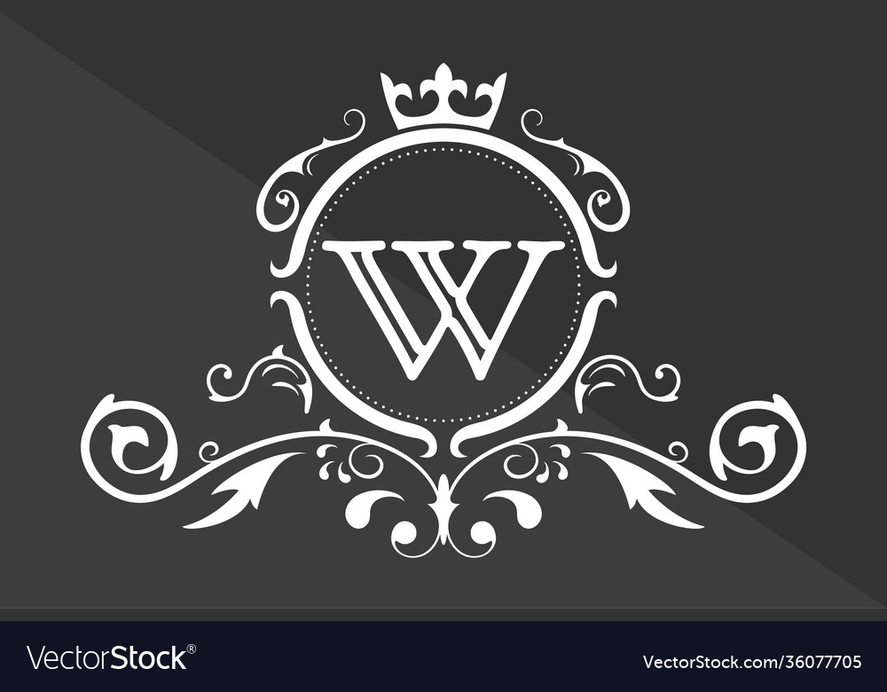 Stylized letter w latin alphabet monogram Vector Image