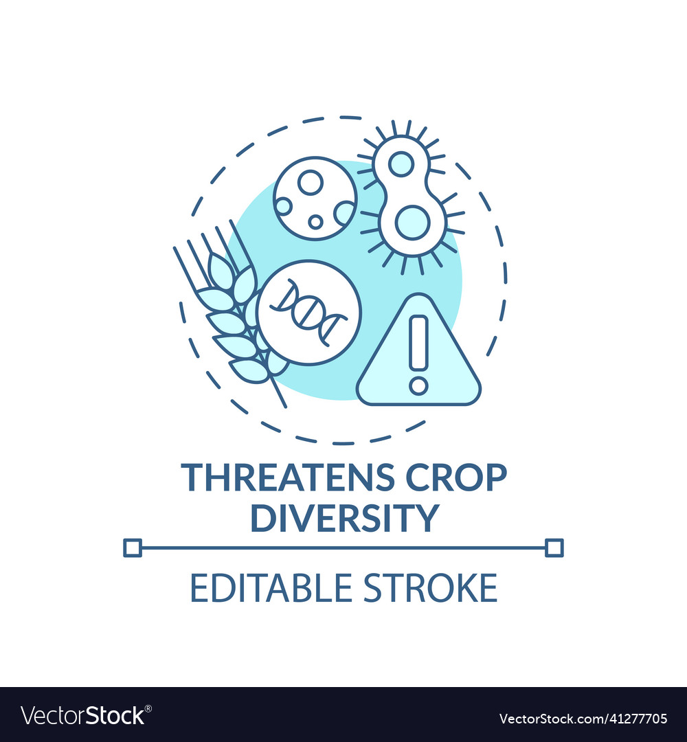 Threatens crop diversity turquoise concept icon vector image Threatens crop diversity turquoise concept icon