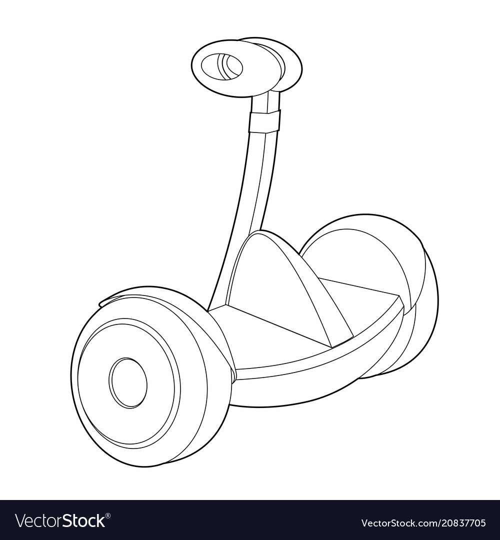 Two wheeled electric vehicle icon outline