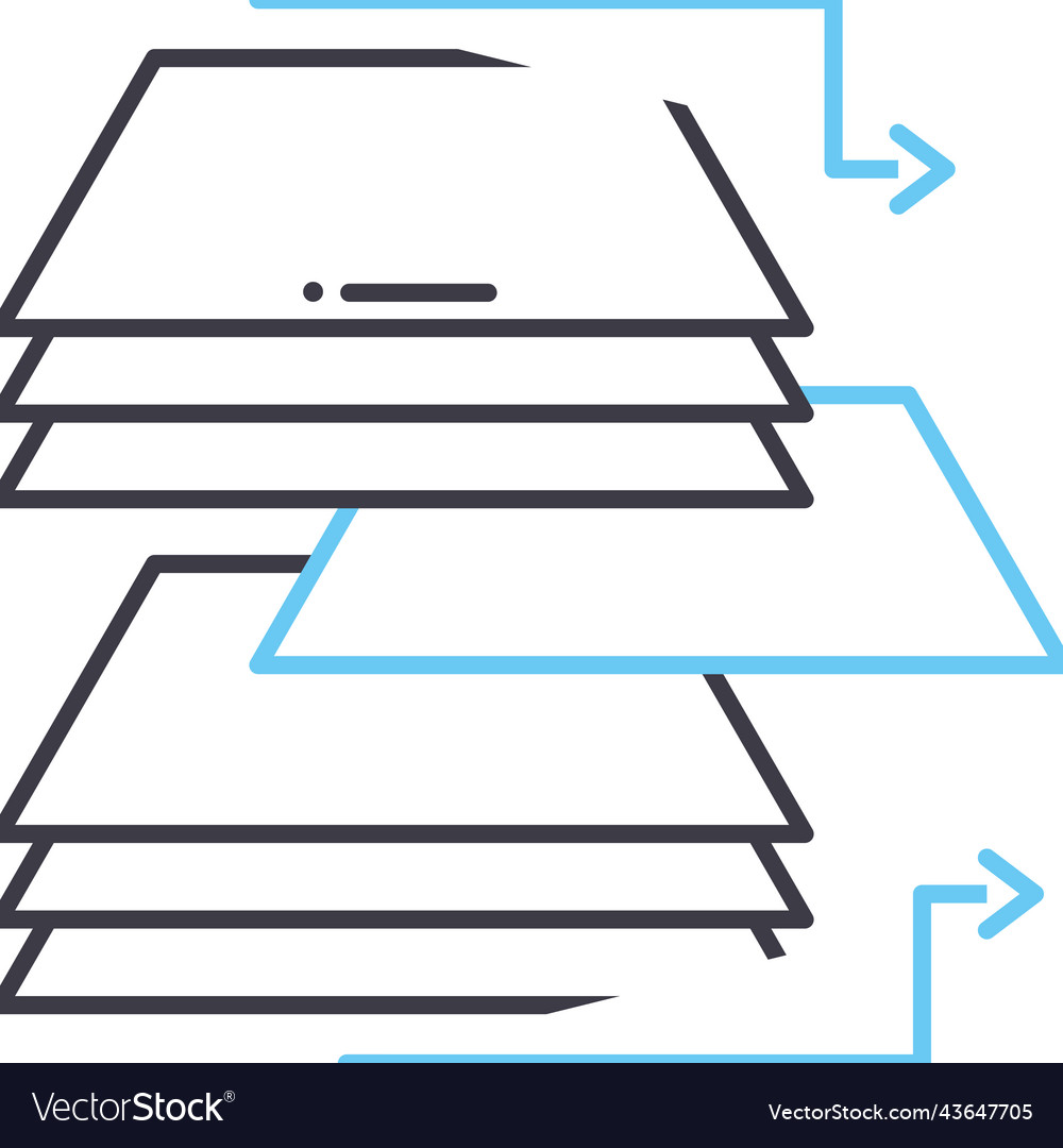 Unstructured data line icon outline symbol vector image Unstructured data line icon outline symbol