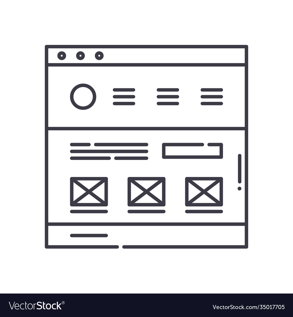 Website page icon linear isolated Vector Image Website page icon linear isolated