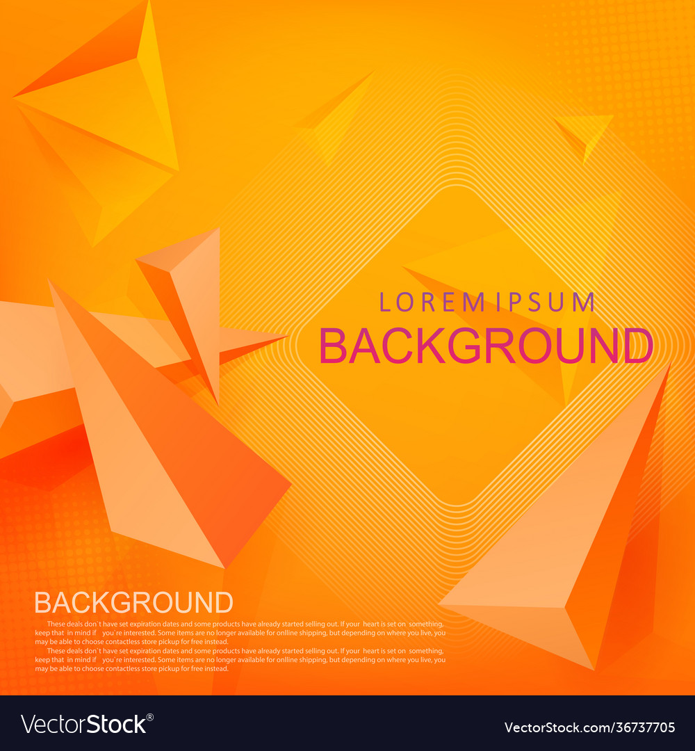 With orange color gradient triangles vector image With orange color gradient triangles