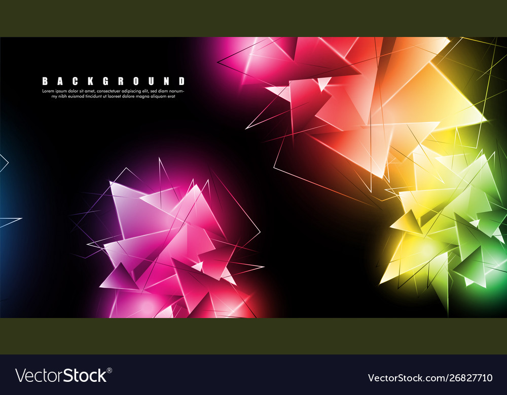 Abstract background with glowing triangles vector image Abstract background with glowing triangles