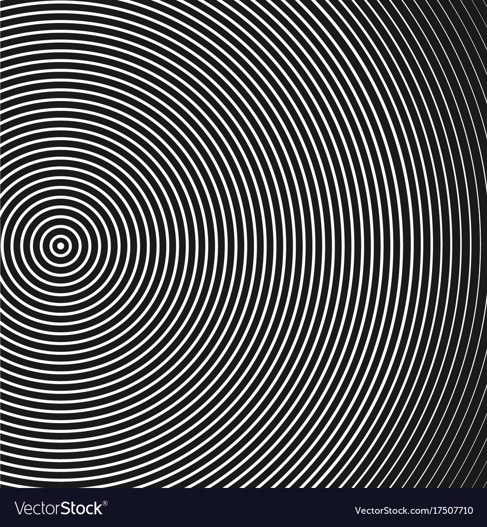 Abstract concentric circles texture in black