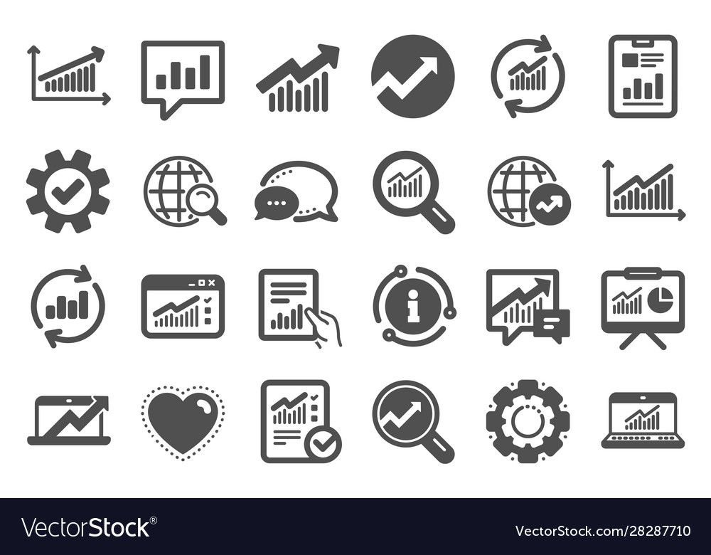 Analysis icons charts reports and graphs vector image Analysis icons charts reports and graphs