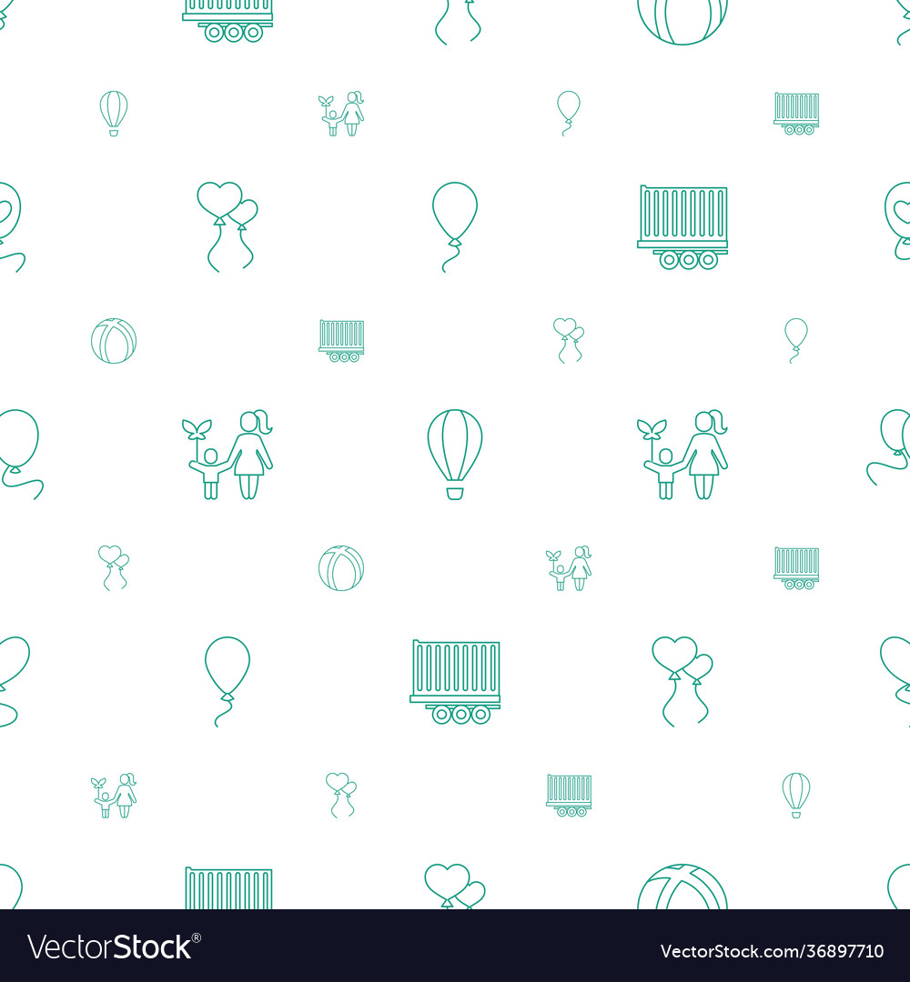 Balloon icons pattern seamless white background