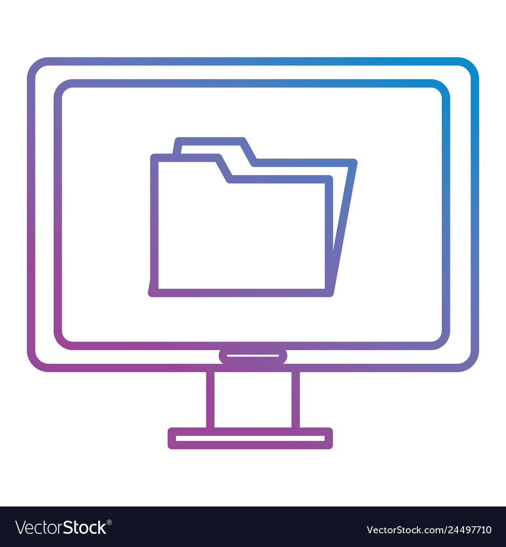 Computerdisplay mit Ordner vector image Computerdisplay mit Ordner