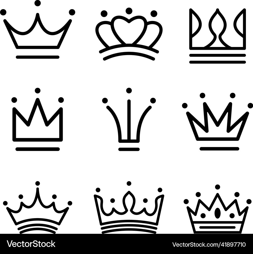 Crown icon set Royalty Free Vector Image - VectorStock