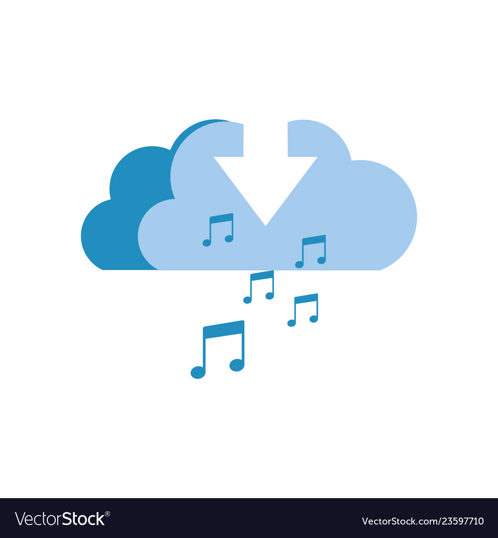 Download cloud with objects isolated icon vector image Download cloud with objects isolated icon