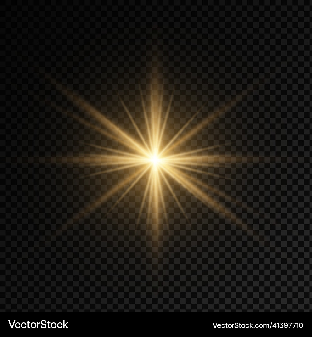 Glow bright light star yellow sun rays sunshine Vector Image
