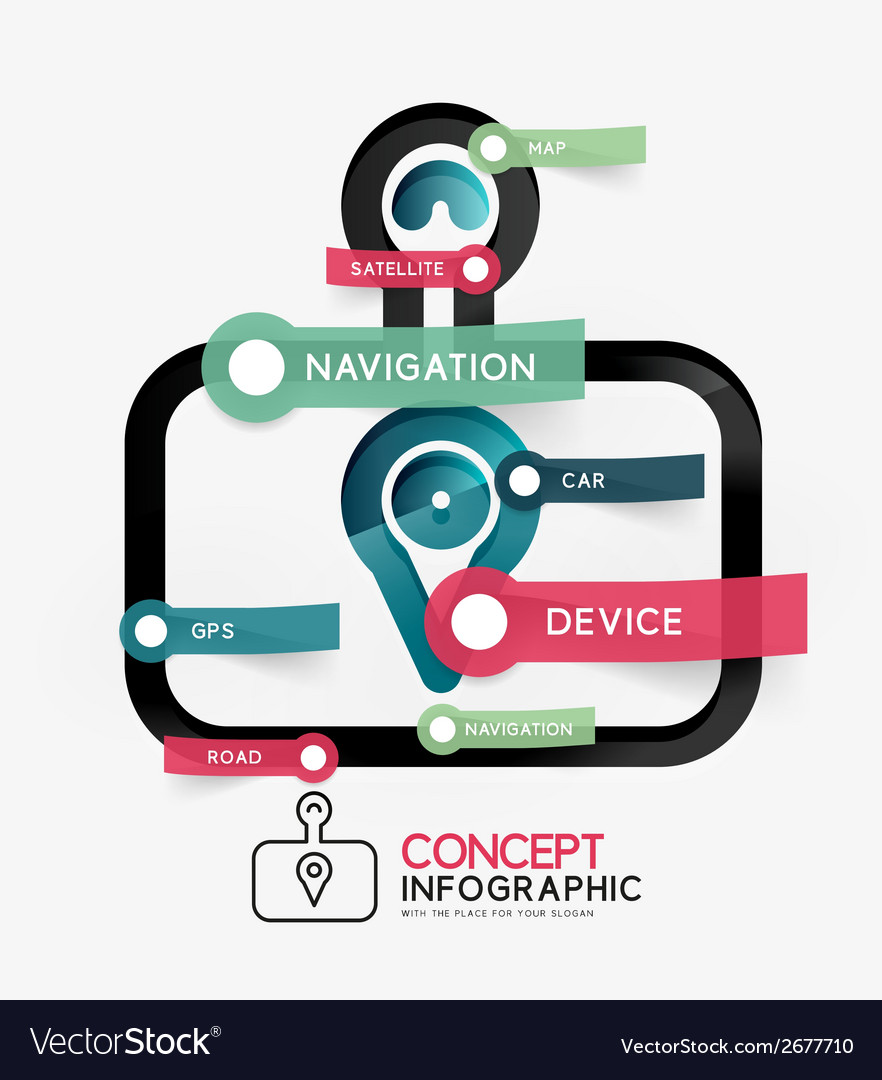 Gps navigator infographic concept