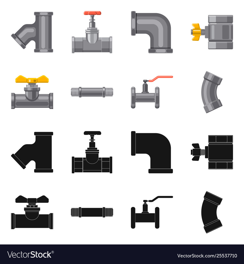 Isolated object pipe and tube logo set