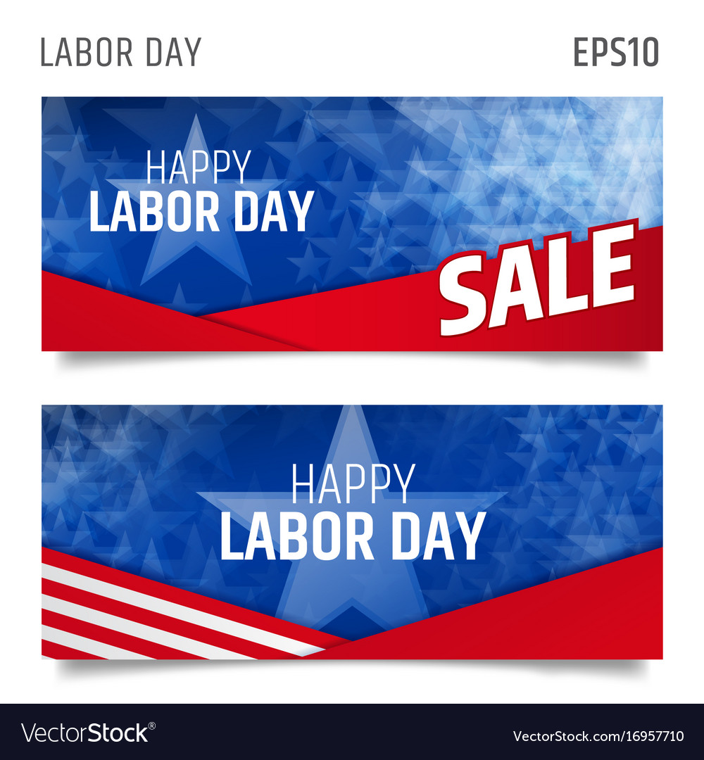 Labor day horizontal banners