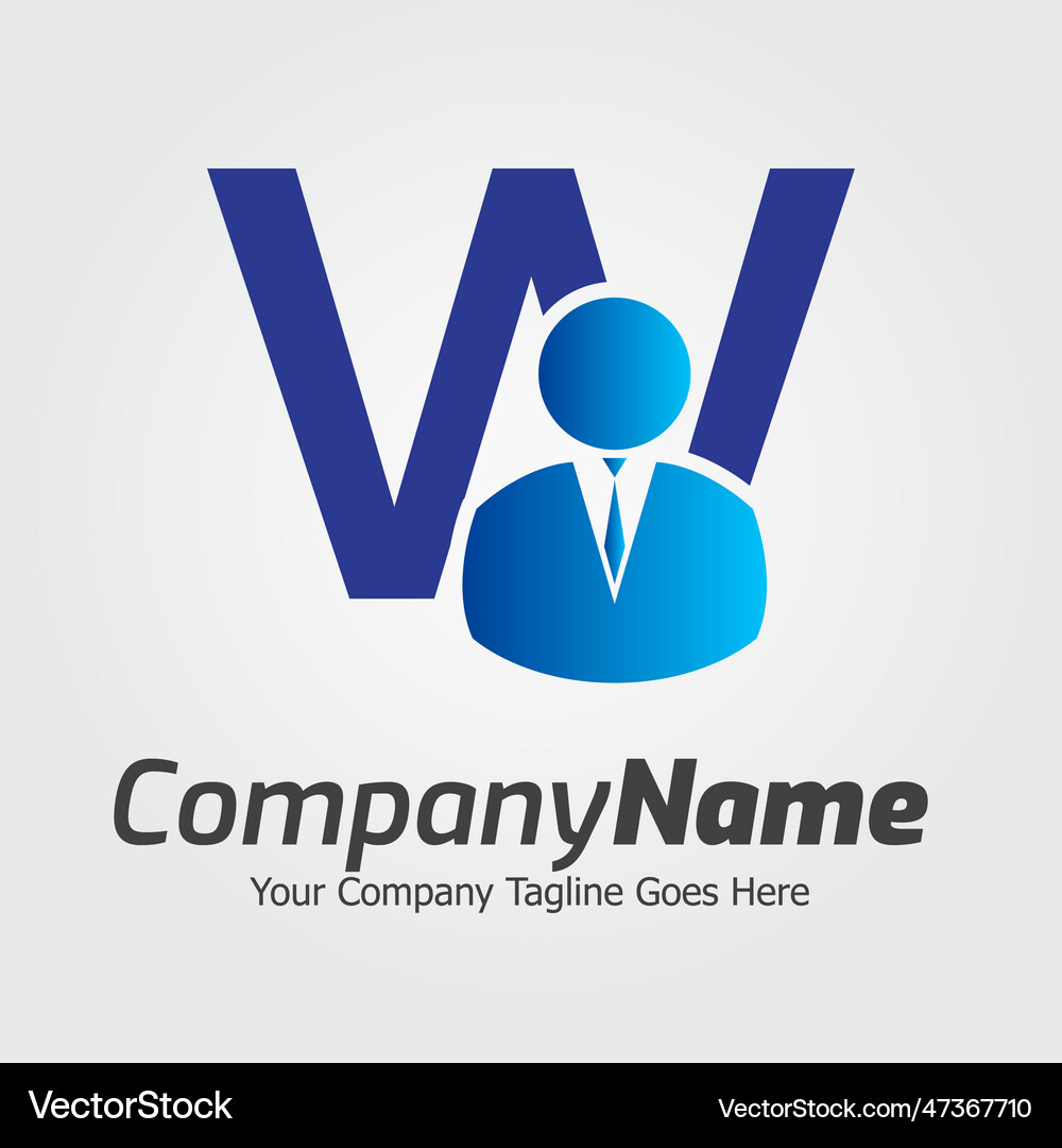 Letter w logo template colorful w Royalty Free Vector Image
