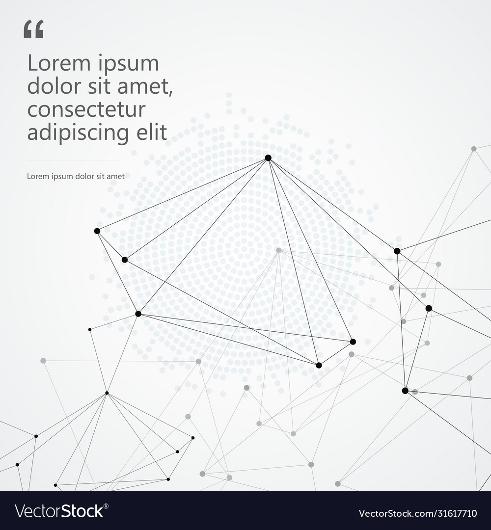 Network connection lines and dots on gray