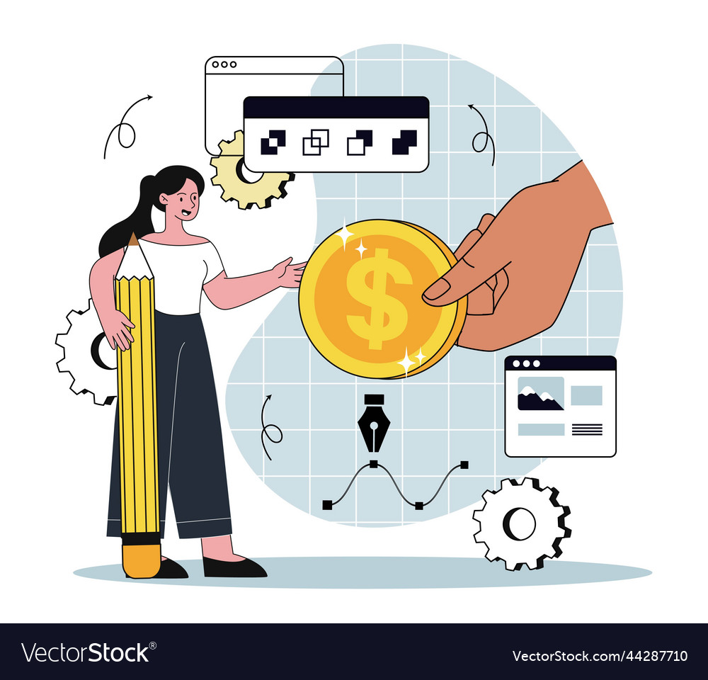 Paid design concept Royalty Free Vector Image - VectorStock