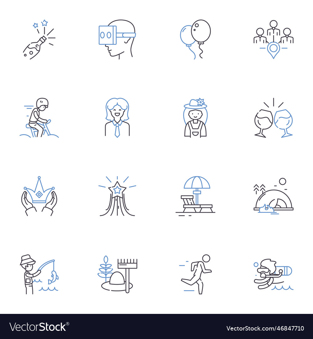 Personality Traits Line Icons Collection Vector Image