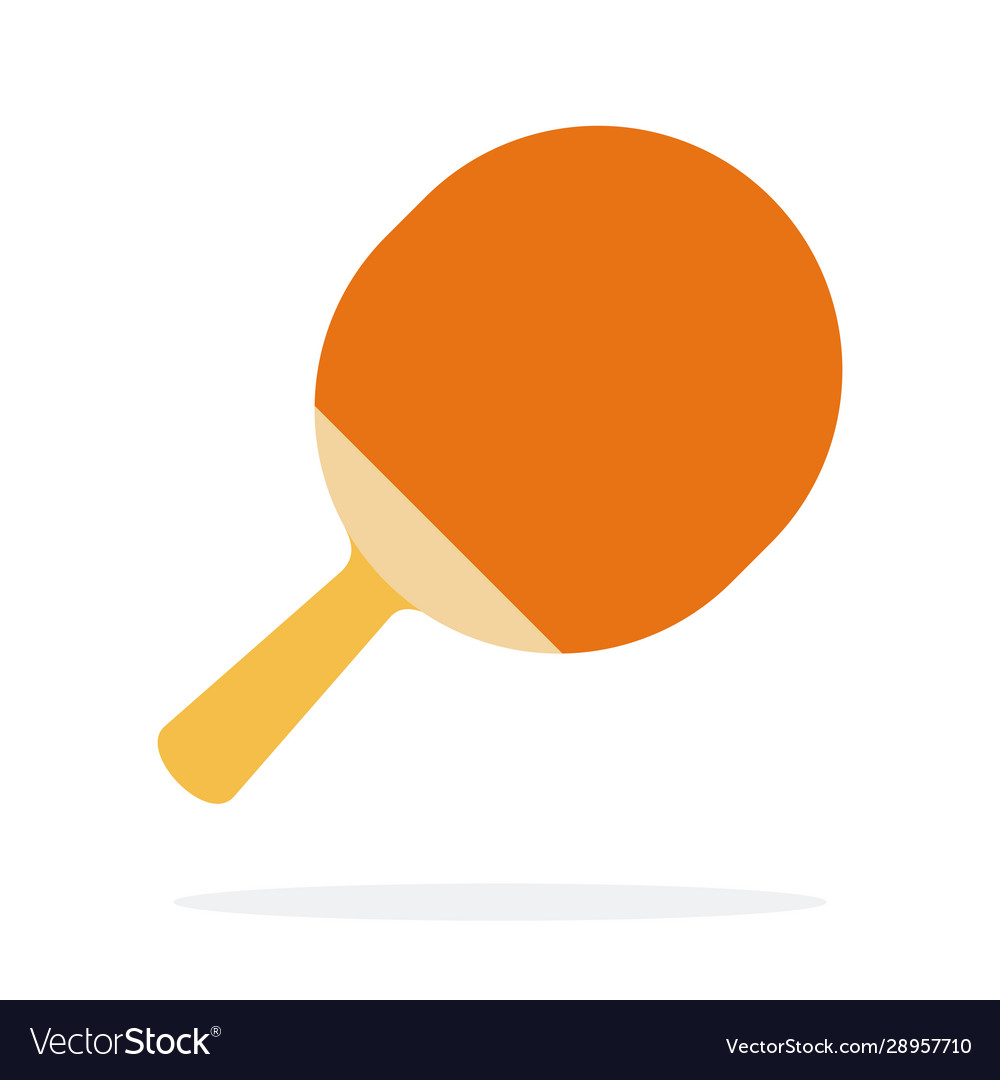 Ping pong racket flat isolated vector image Ping pong racket flat isolated