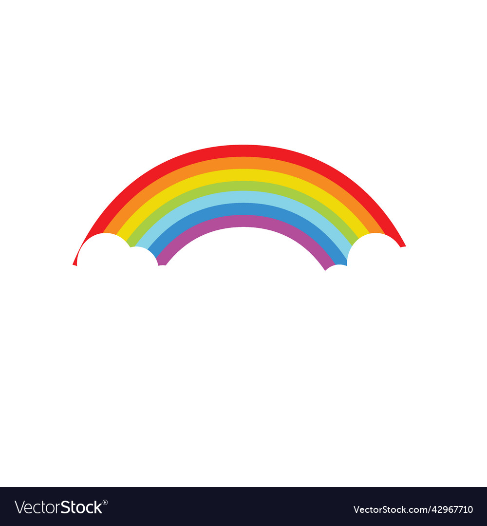 Rainbow on clouds element Vector Image Rainbow on clouds element