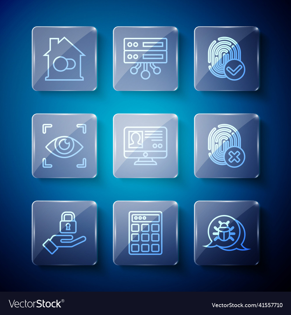 Set line lock in hand password protection system Vector Image Set line lock in hand password protection system