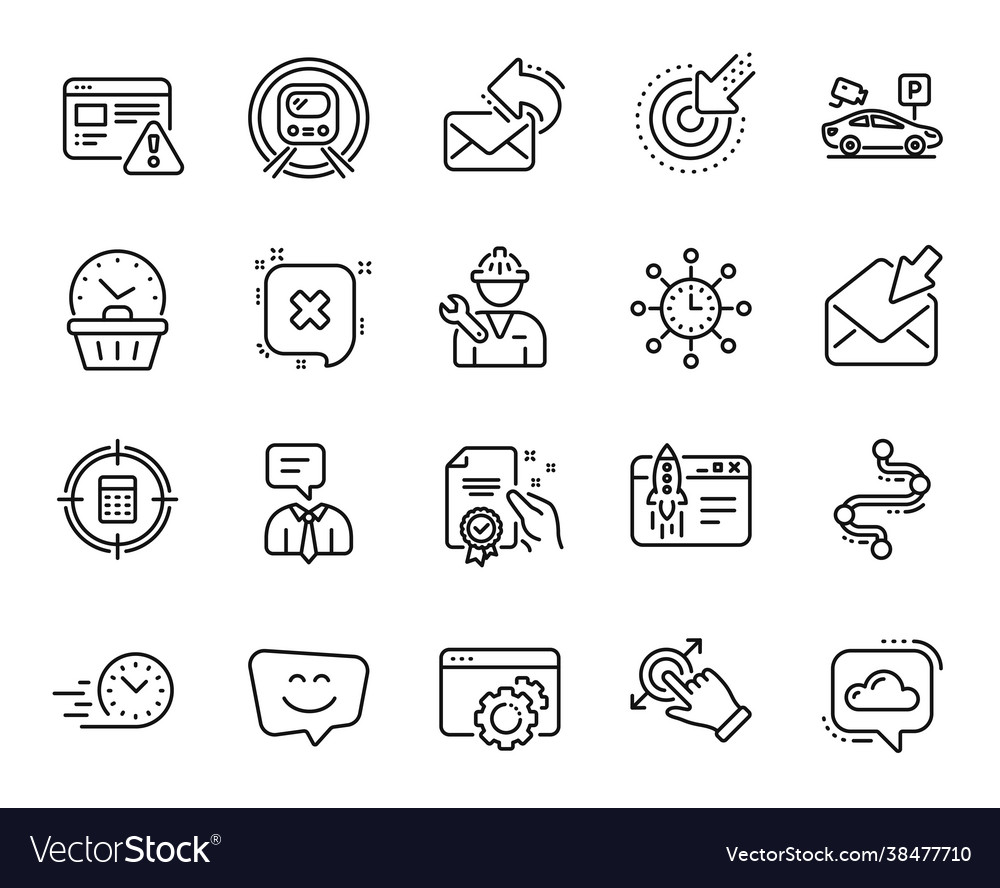 Set timeline targeting and parking vector image Set timeline targeting and parking
