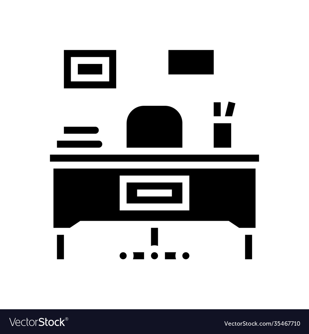 Teacher working place glyph icon