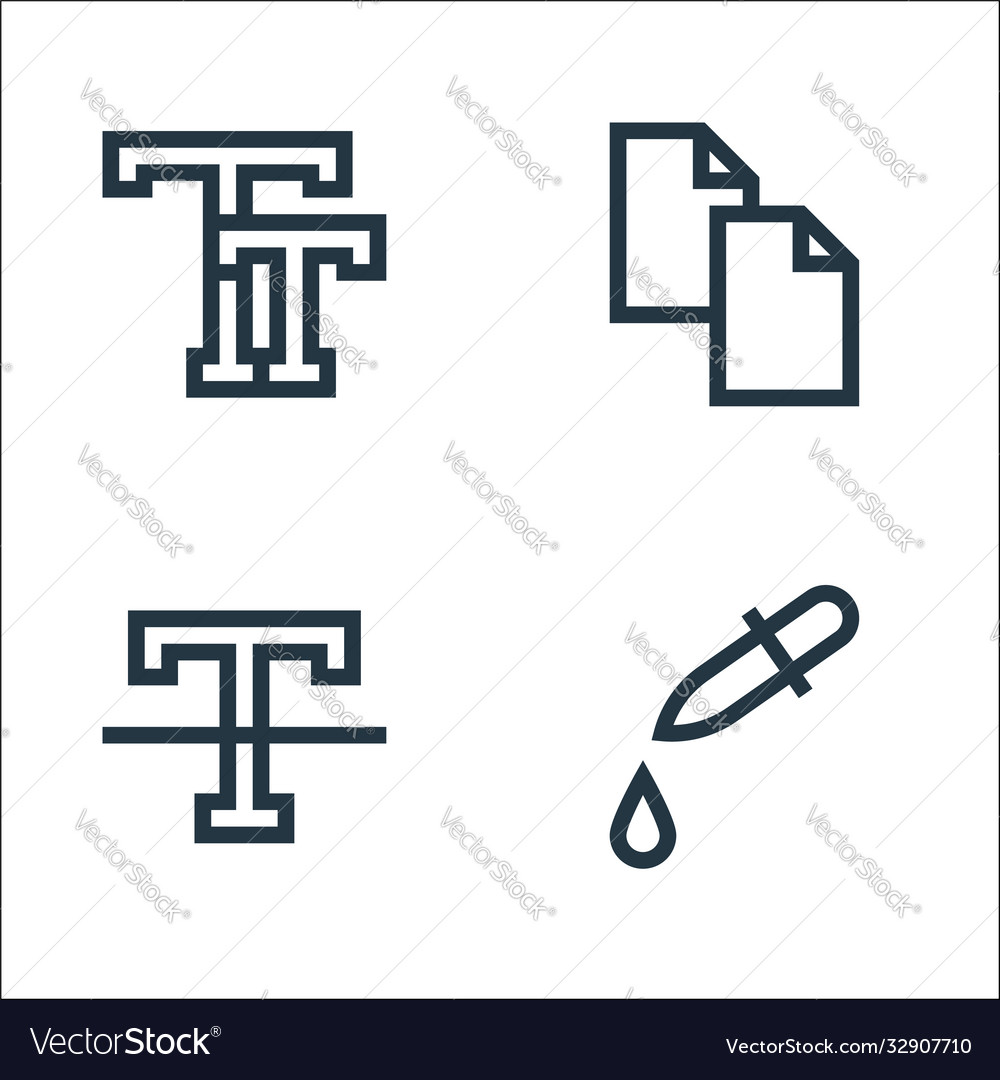Text editor line icons linear set quality vector image Text editor line icons linear set quality