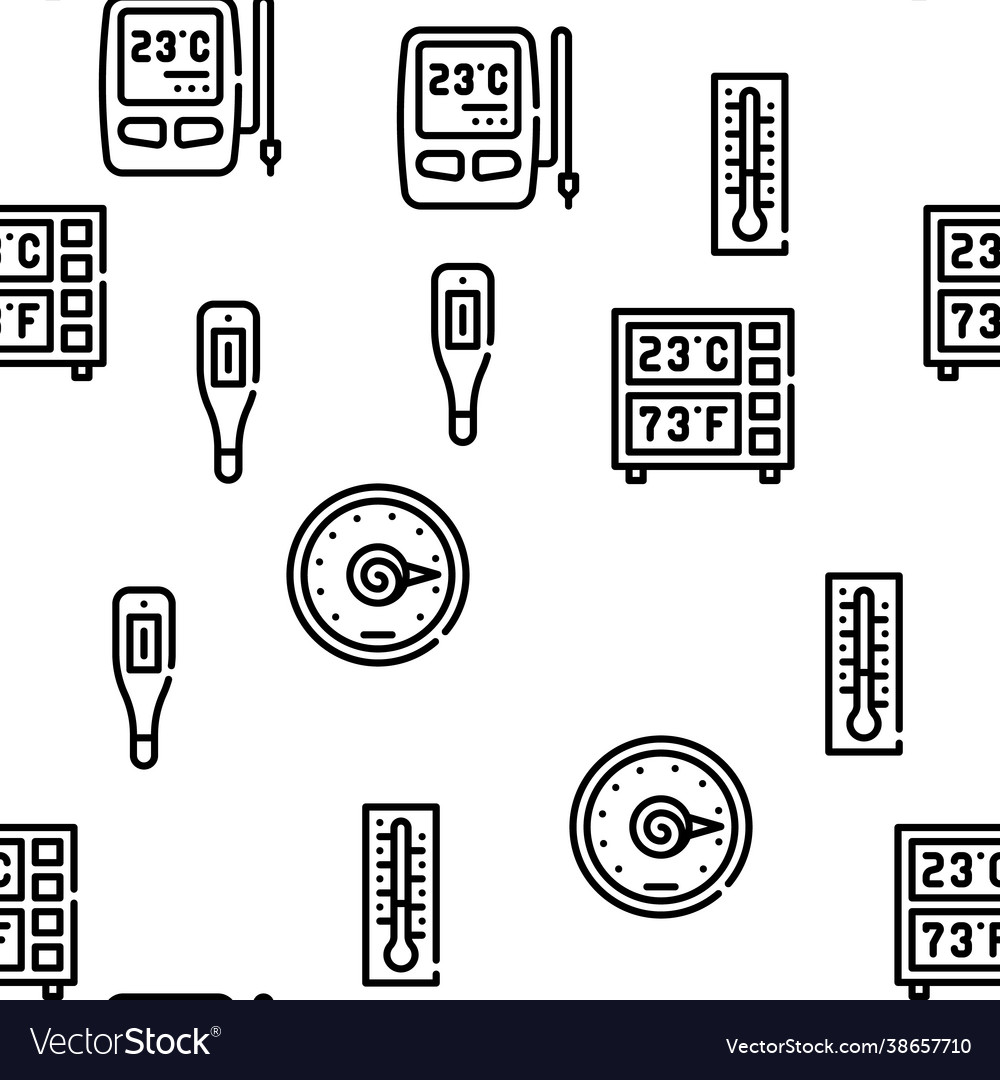 Thermometer device seamless pattern Vector Image Thermometer device seamless pattern