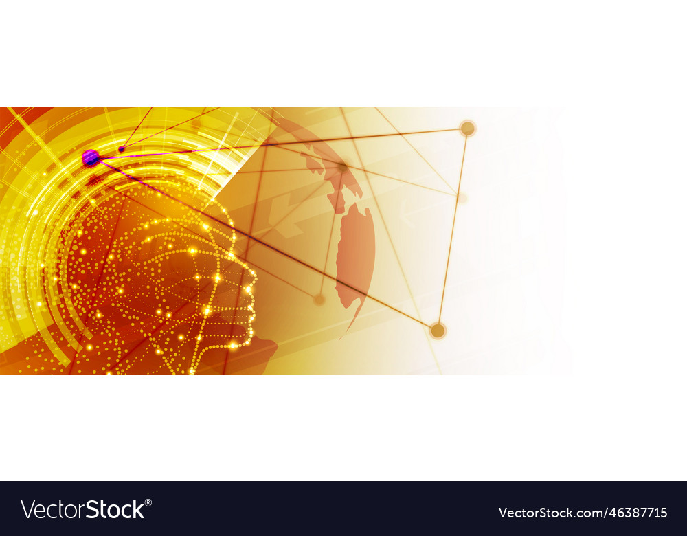 Artificial intelligence technology web background vector image Artificial intelligence technology web background