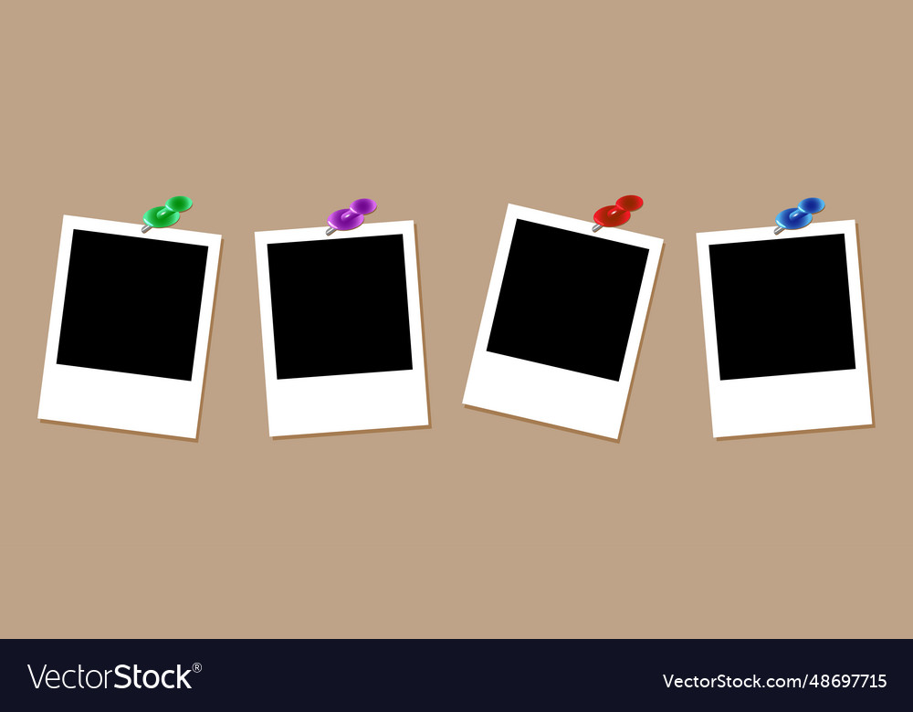 Blank polaroid photo frame for scrapbook design Vector Image