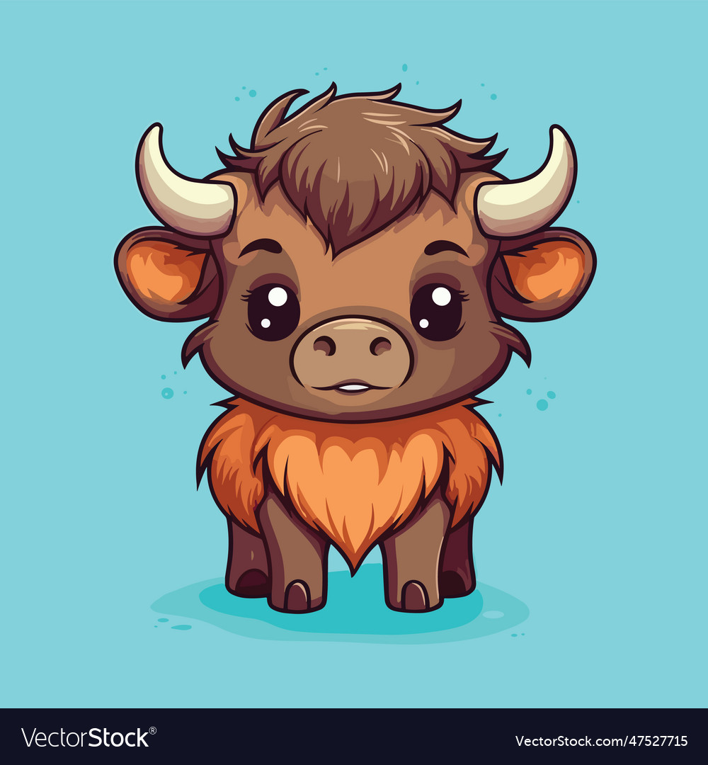 buffalo-character-flat-royalty-free-vector-image