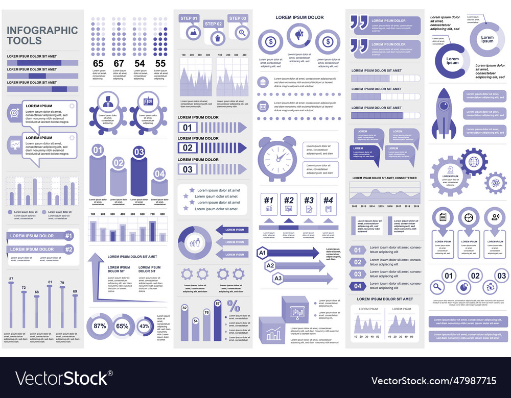 Bundle infographic elements data visualization vector image Bundle infographic elements data visualization