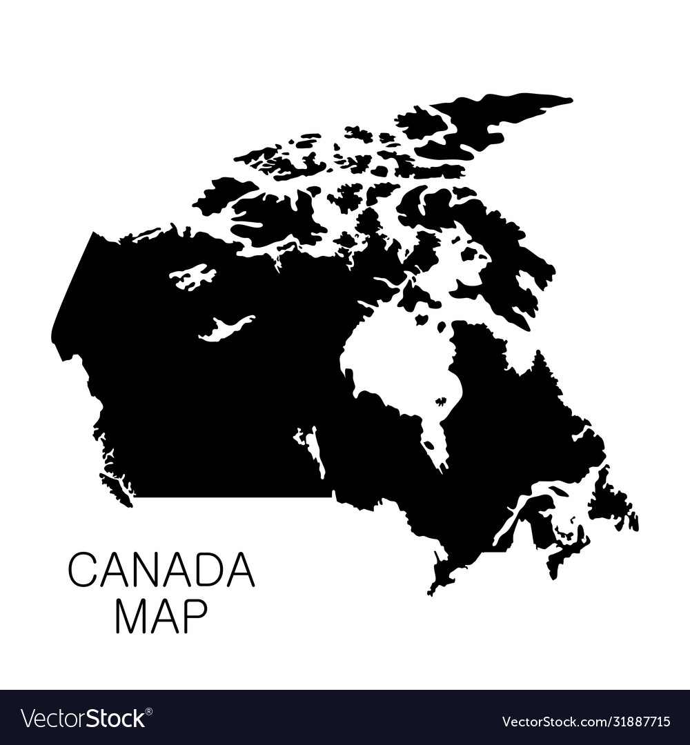 Canada map and country name isolated on white Vector Image