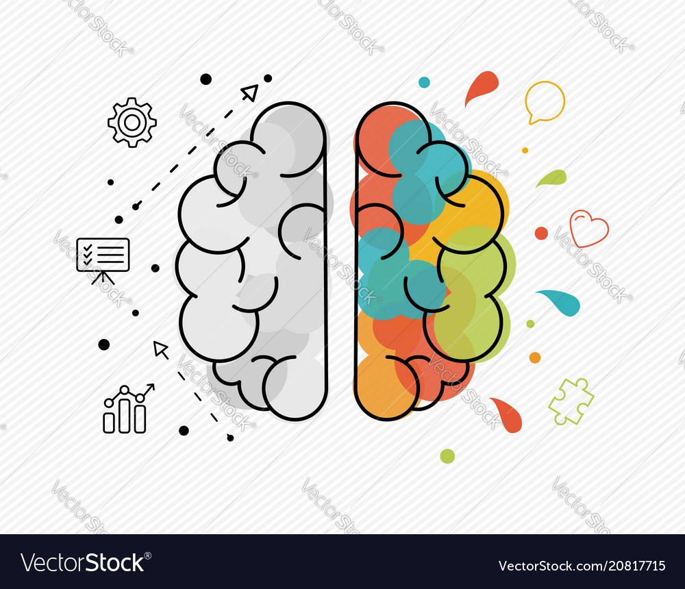 Creative and business ideas concept of human brain