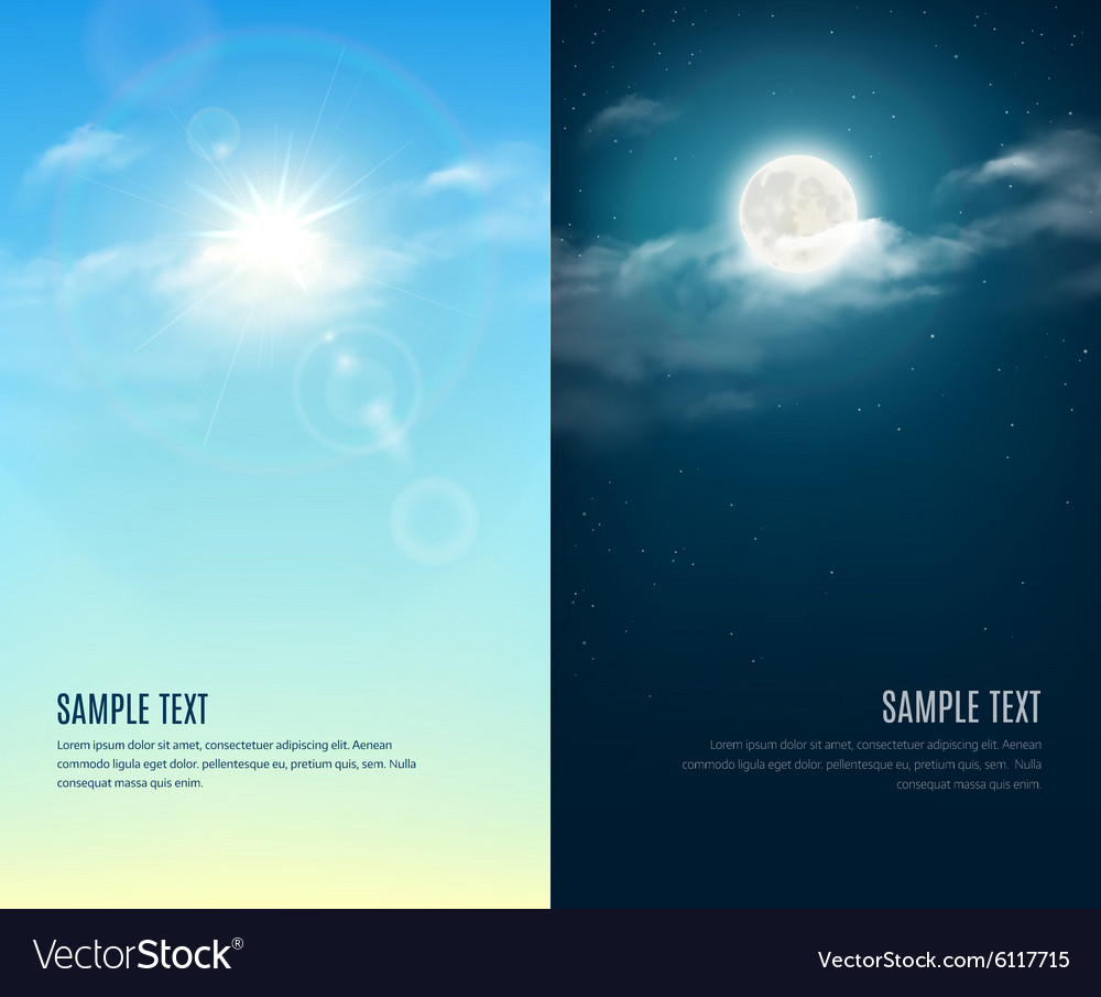 Day And Night Sky Background Royalty Free Vector Image